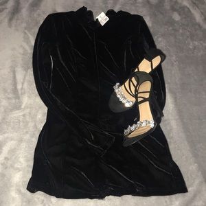 Velvet Black Long Sleeved Romper NWT